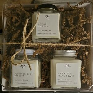 Scented Candle Set - Fresh Coffee, Butterscotch Bourbon, Caramel Macchiato